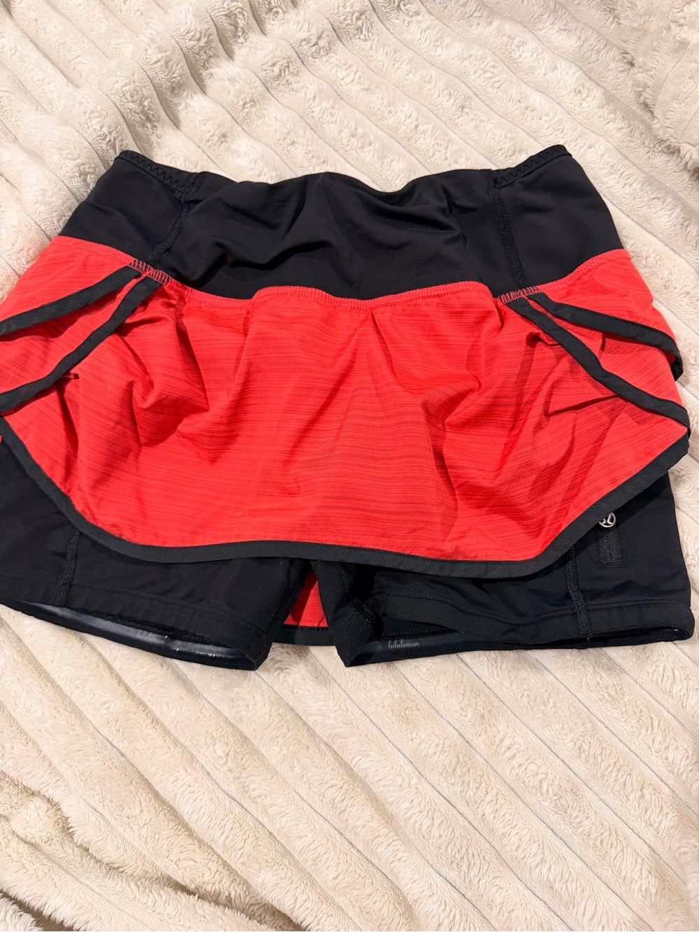 lululemon athletica Black and Red Athletic Skort